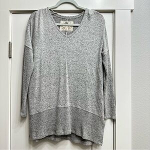 Soft Gray V-Neck Top